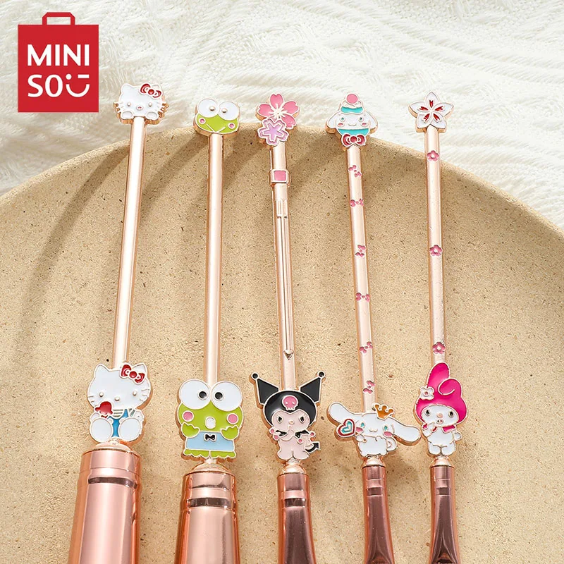 

Sanrio Anime Hello Kitty Makeup Brush Set Kawaii Cartoon Kuromi Melody Girl Eye Shadow Loose Powder Brush Set Kids Birthday Gift