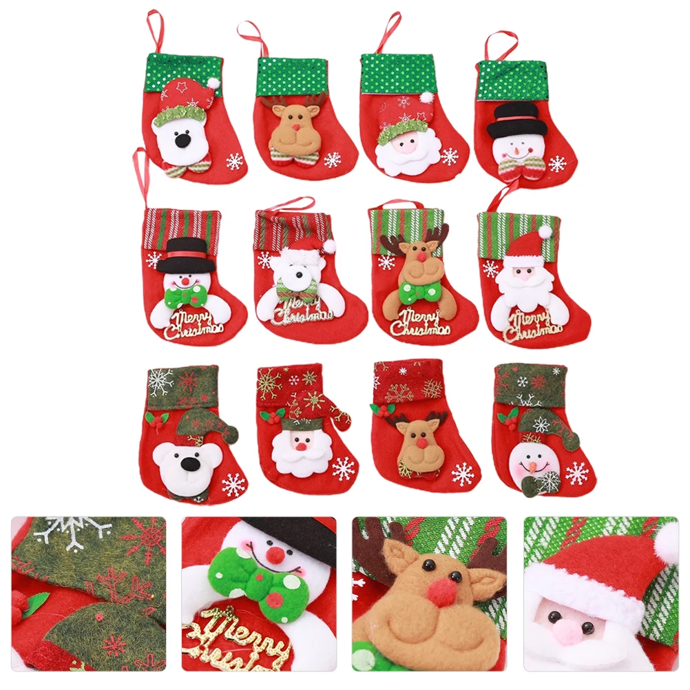 

Christmas Gift Bag Hanging Decor Pouch Candy Stocking Gifts Party Ornament Socks Bags Fireplace