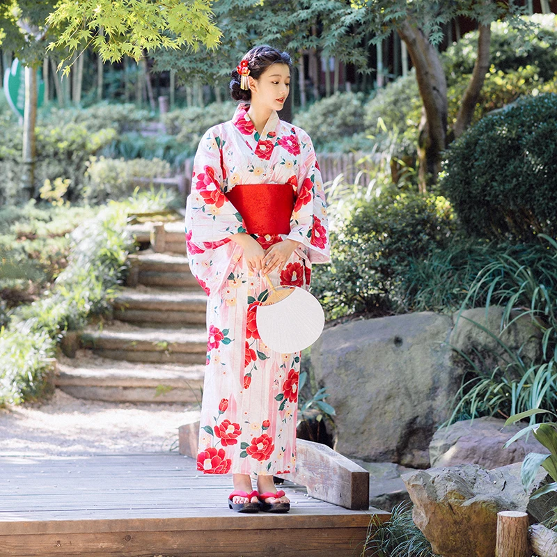 

Japanese Traditional Kimonos Yukata Women Costume Dresses Kimono Dress Female Japanese Yukata Kimono Obi Japanese Cosplay V2968