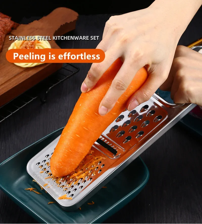 Description Picture 3 of item3 in 1 Multifunctional Grater Stainless Steel Vegetables Potato Cucumber Shredders Slicers Fruit Peeler Innovation Kitchen Tools