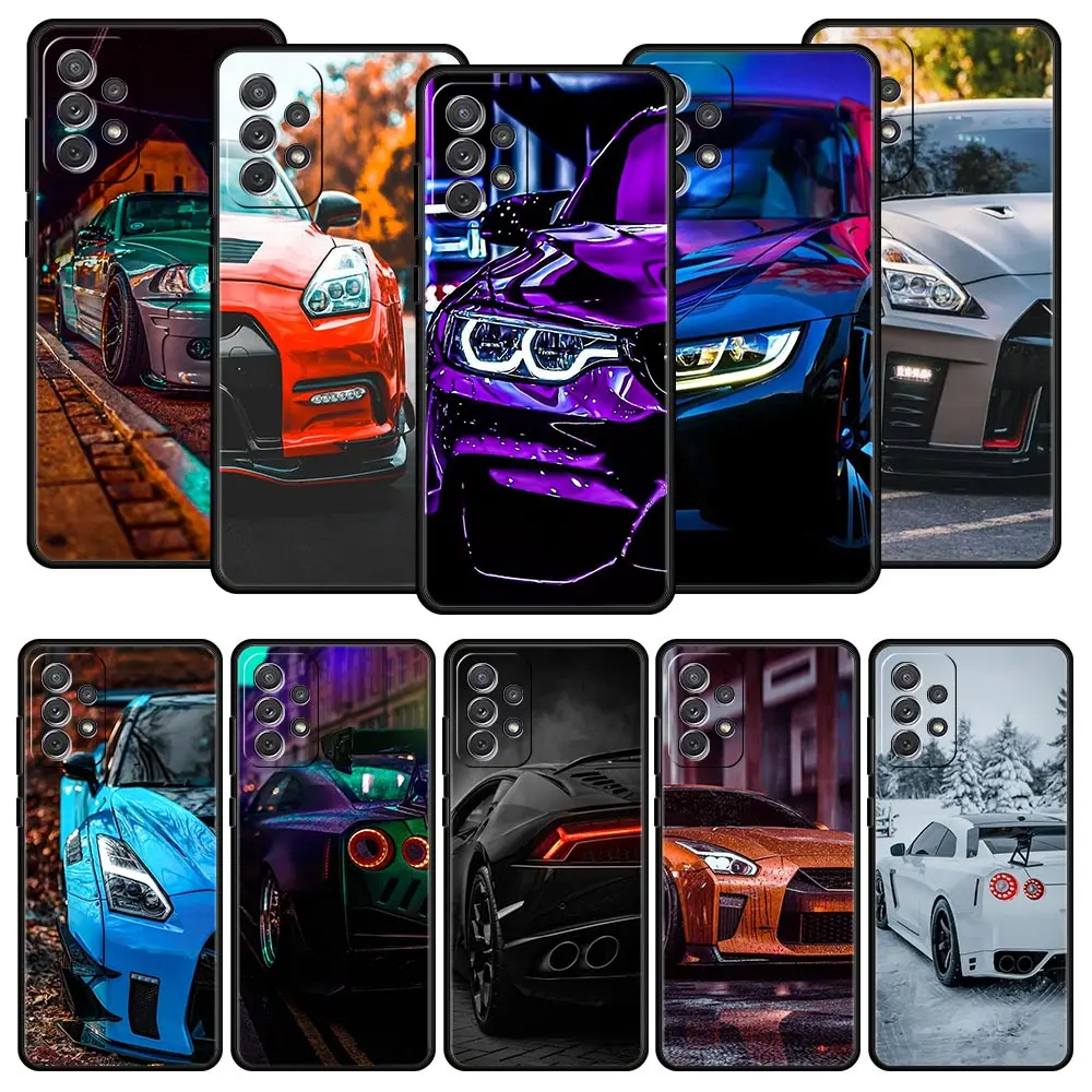 JDM Sport Car Design Phone Case - Blue and Red Duo Tone Cover