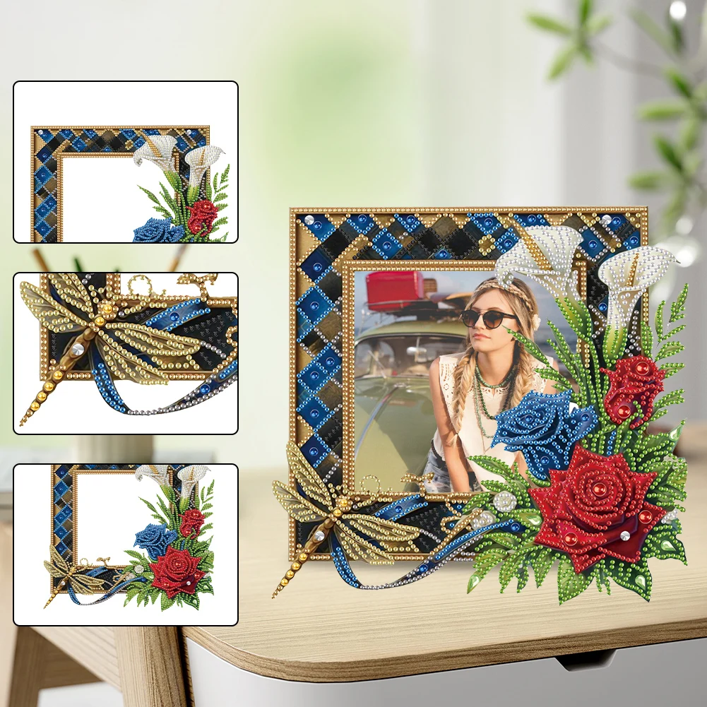 Acrylic Special Shape Floral Table Top Diamond Painting Frame Kits Diamond Painting Desktop Decor Diamond Painting Picture Frame