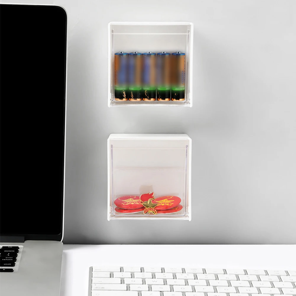 Wall Mounted Cotton Swab Storage Holder Plastic Hanger Wall Holder Nail-free Creative Flap Type Home Decor for Bathroom Bedroom