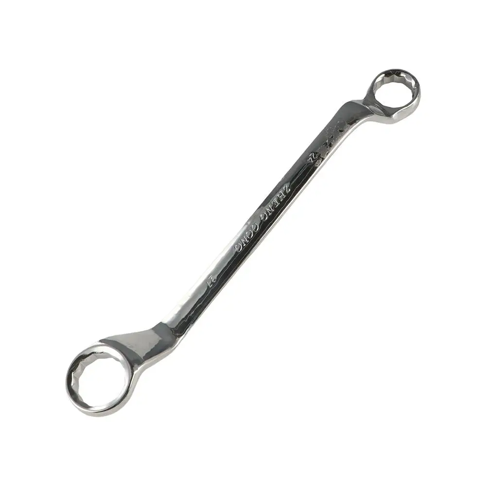 45-Degree Double Box End Wrench Metric Offset Handle Offset Ring Spanner Chrome Steel 6-27mm Box Wrench Hand Manual Tools