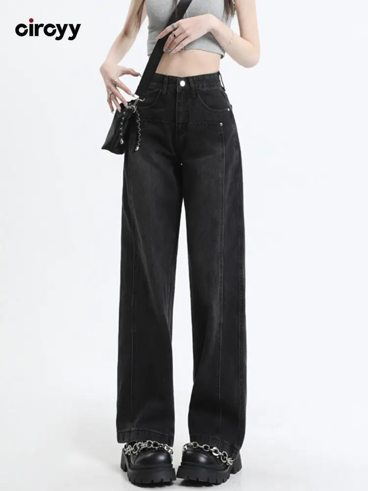 Baggy Jeans Women High Waisted Denim Pants Patchwork Y2K Full Length  Comfortable Wide Leg Trousers Streetwear Vintage 2023 New - AliExpress