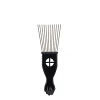 1 Piece Afro Fork Comb Stainless Steel Wide Teeth Hairdressing Brush Metal Pins Pick Hair Styling Tools Insert Curly Hair Comb 2