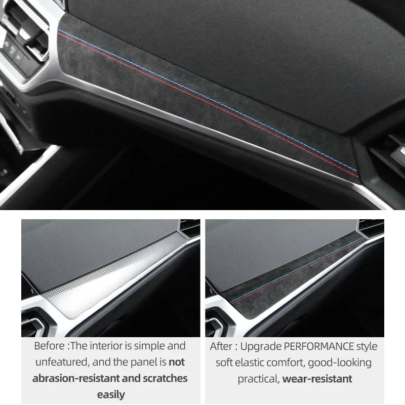 Alcantara Wrap Dashboard Cover Instrument Panel Trim Sticker Interior Accessory For BMW G20 G23 G28 G42 i3 i4 3 4 series car interior trim,dashboard lamp switch cover