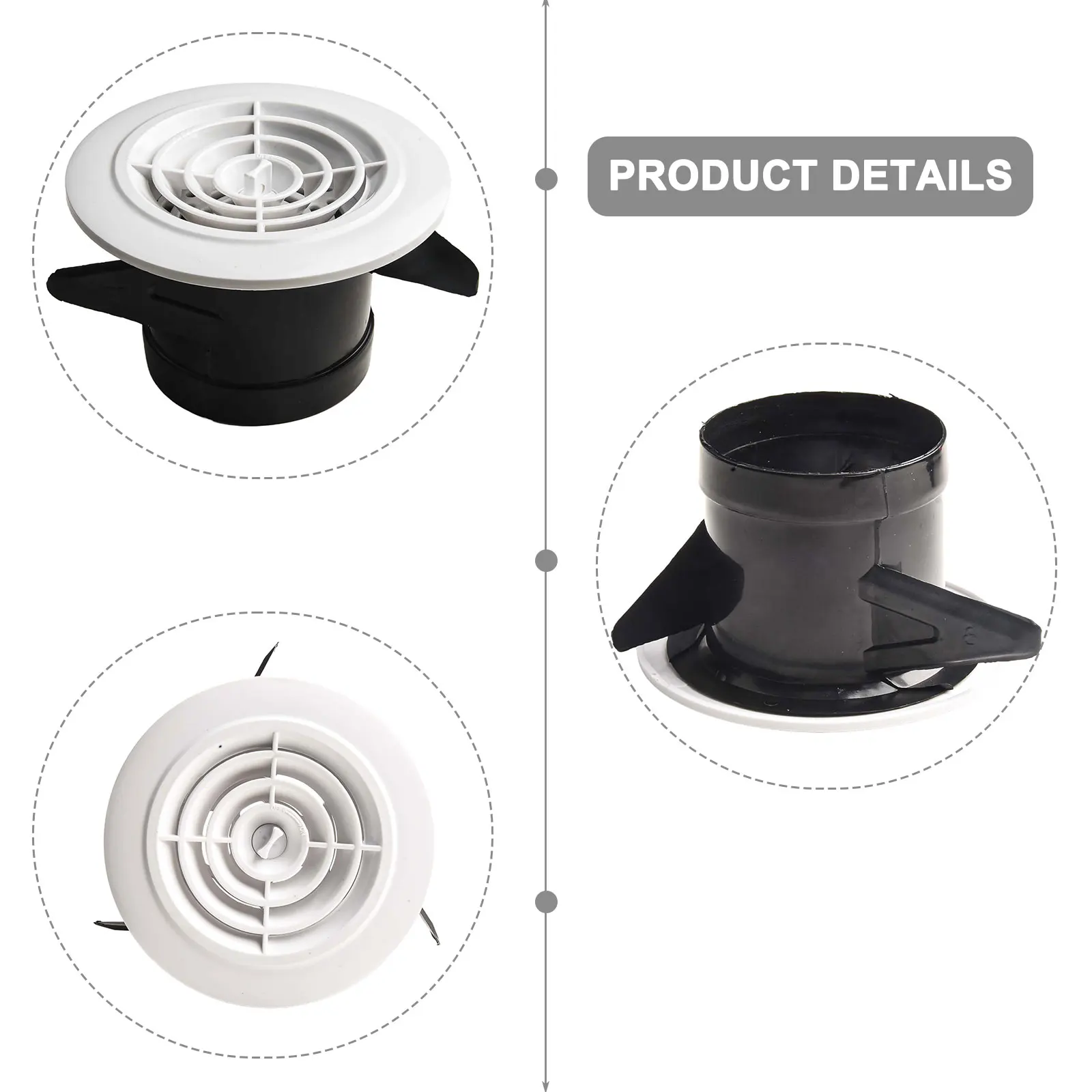 1Pc Round Air Vent Louver Grille Cover Outlet Adjustable Exhaust Vent Ducting Ventilation Grilles 3Inch Air Cover For Home