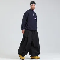 Gsou Snow Fashion Oversized Loose Ski Pants Waterproof Warm Windproof Snowboard Trousers Outdoor Sports Professional Snow Pants 1