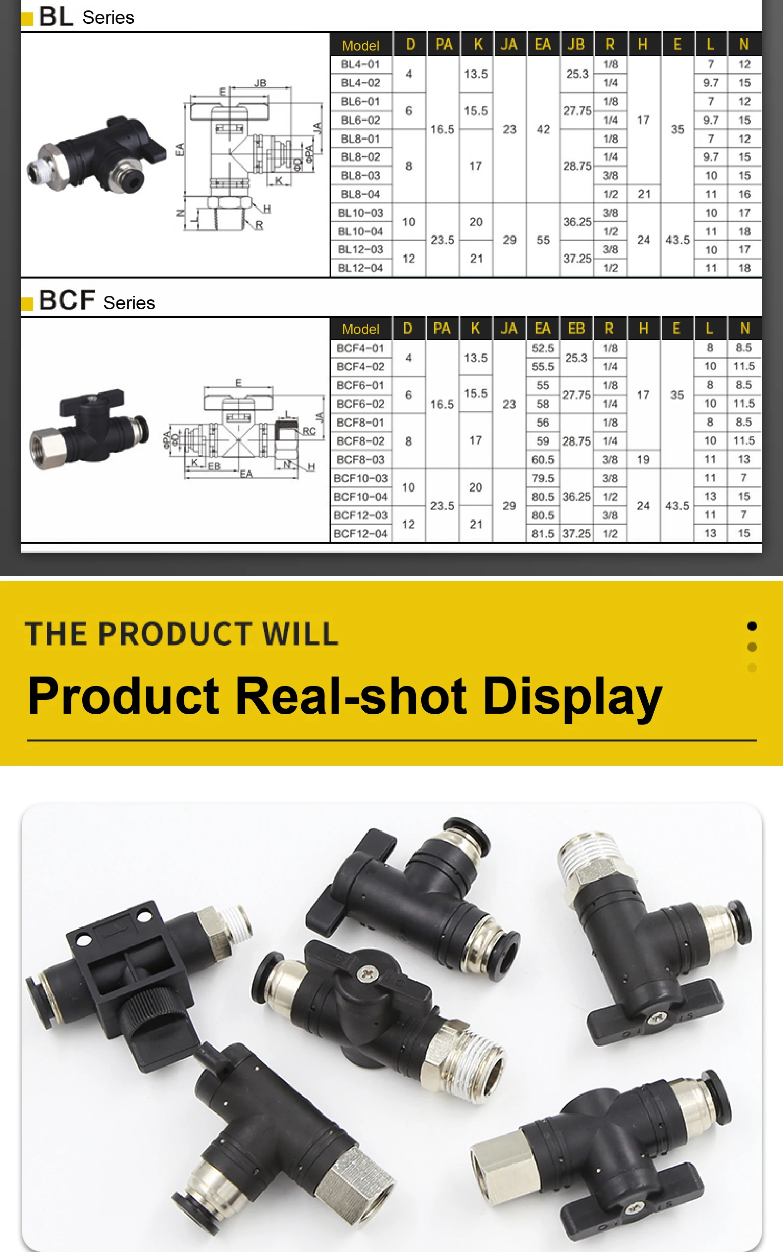 BL BC 4-12 Series Pneumatic Manual Valve Hand Control Air Shut Off Ball Valve In