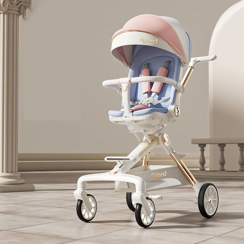 Lightweight stroller can Sit and Lie Down Children Walking buggy Folding Two-way Push Newborn Baby Strollers