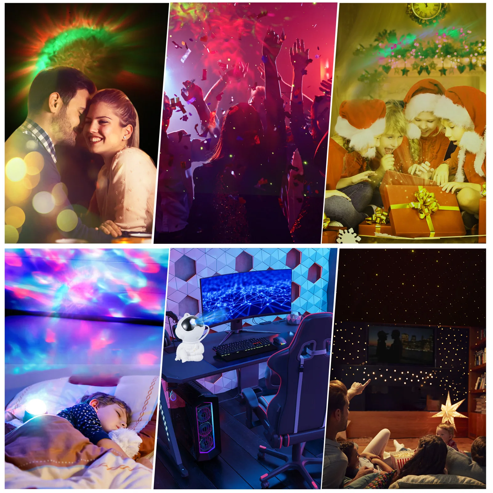 Astronaut Star Galaxy Projector Starry Nebula Projection Light Bedroom Decoration Night Light Rotatable Head Ceiling LED Lamp