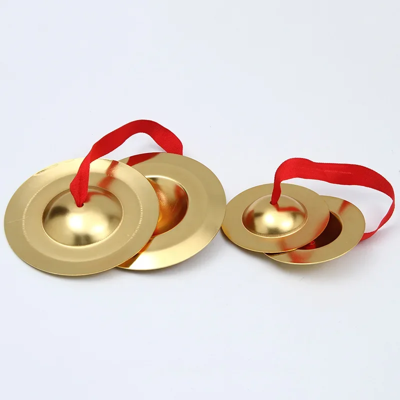 Children's Small Copper Gong Cymbal Percussion Instrument Mini Tap Texture 9cm Music Cultivation Puzzle Kindergarten Props tibetan cymbals drum cymbal kit chinese gong instrument finger cymbals
