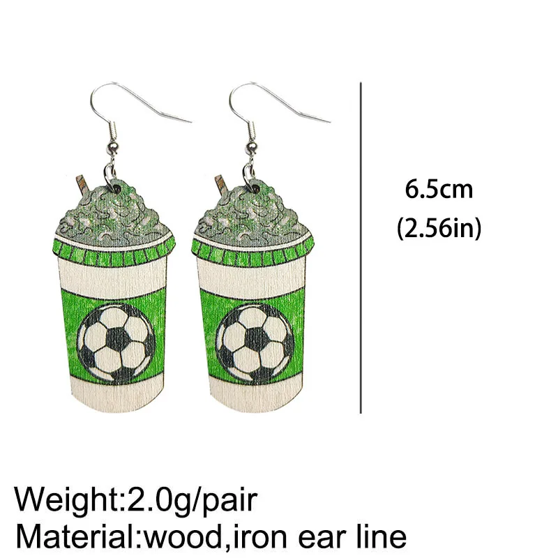 Accessories Sports Earrings Soccer Baseball Rugby Wooden Ring Earrings Bulk  Earrings Rectangle Hoop Earrings - AliExpress
