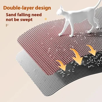 Alternative view of Extra Large Cat Litter Mat Heavy Duty Waterproof 2 Layer Non Slip Washable Pet Floor Protector Litter Box Sand Stopper