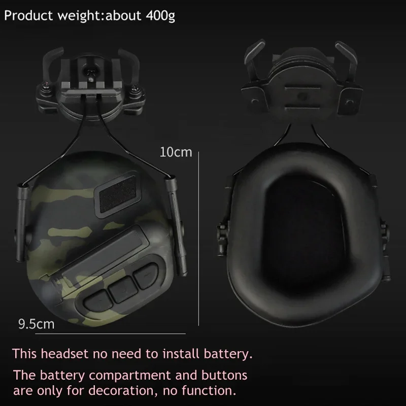 Tactical Headset Wireless Headphones Noise Cancelling Headphones Airsoft Communication Headset For 19-21 Mm Helmet Rails