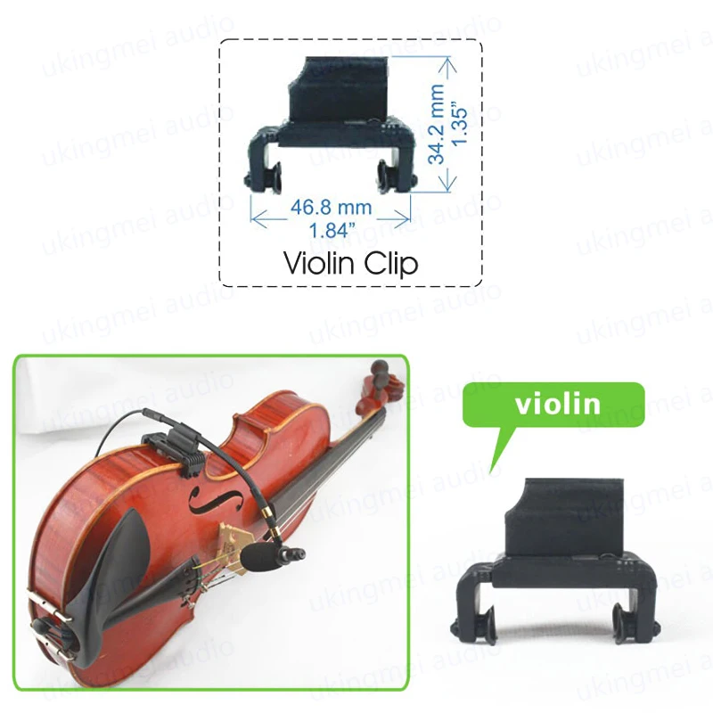 Violin Clip-On Musical Instrument Microphone for Shure Connector and Phantom Power Input Violin Fiddle Clip Gooseneck Microphone