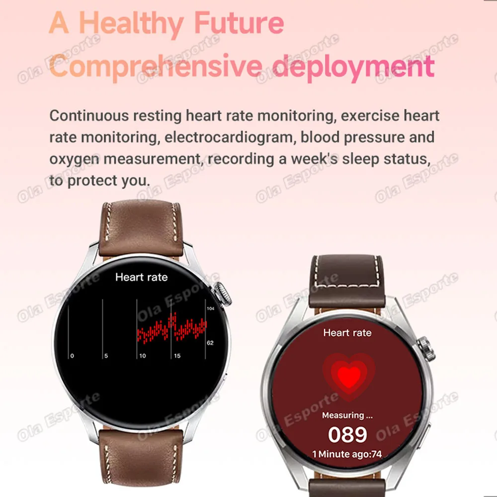 Wireless Charger Round SmartWatch Men 3D Watch DIY Faces Smart Watch for Women Health Heart Rate Monitor Bt Phone Call Message 2