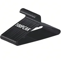 Black Standard Plastic Hangers 100 Pack Hangers for Clothes with Double Hooks 1