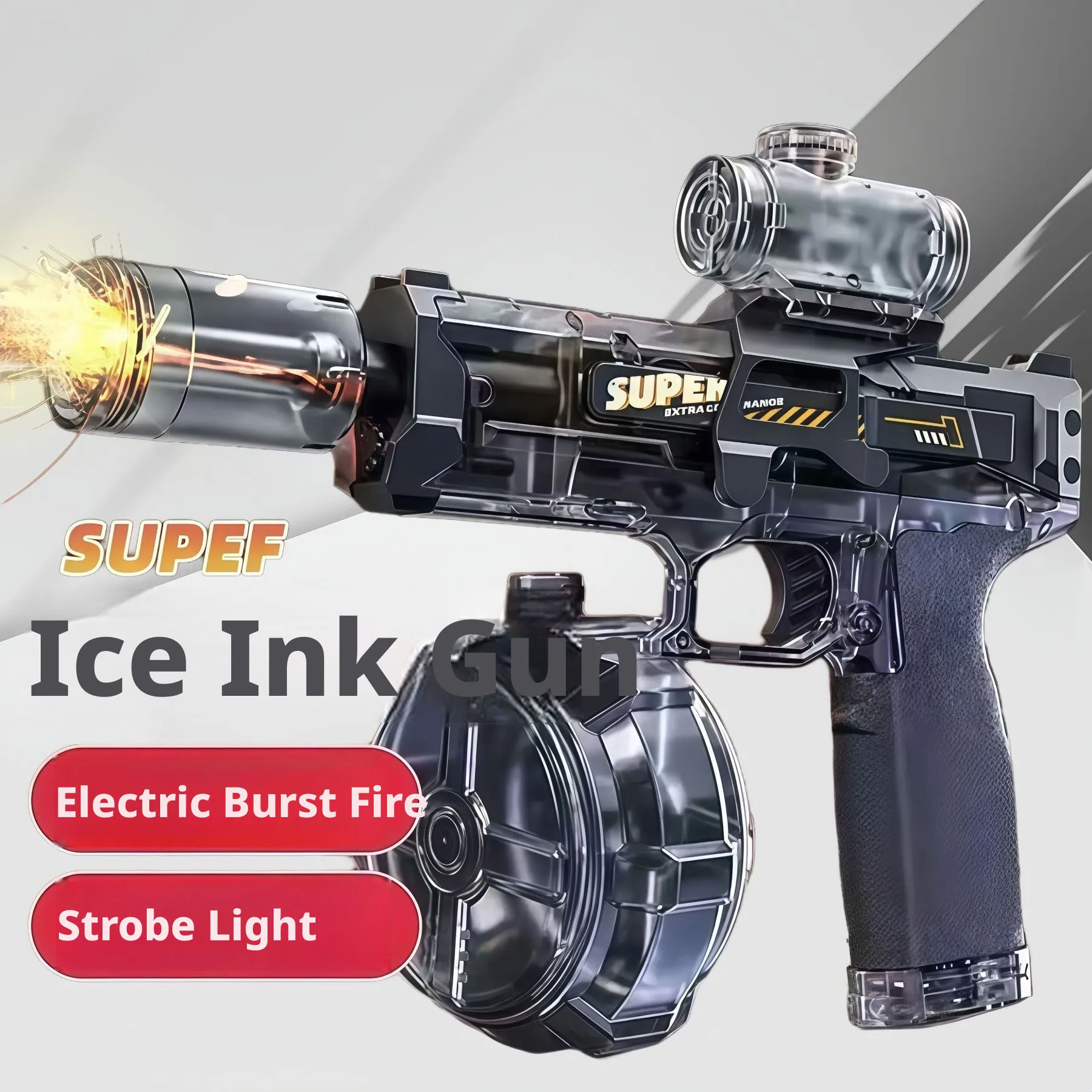 Electric Gun Absorbs Continuous Shooting, Lights With Auto Sensor Water Gun, Summer Outdoor Beach Pool Toy For Kids_voghion.com