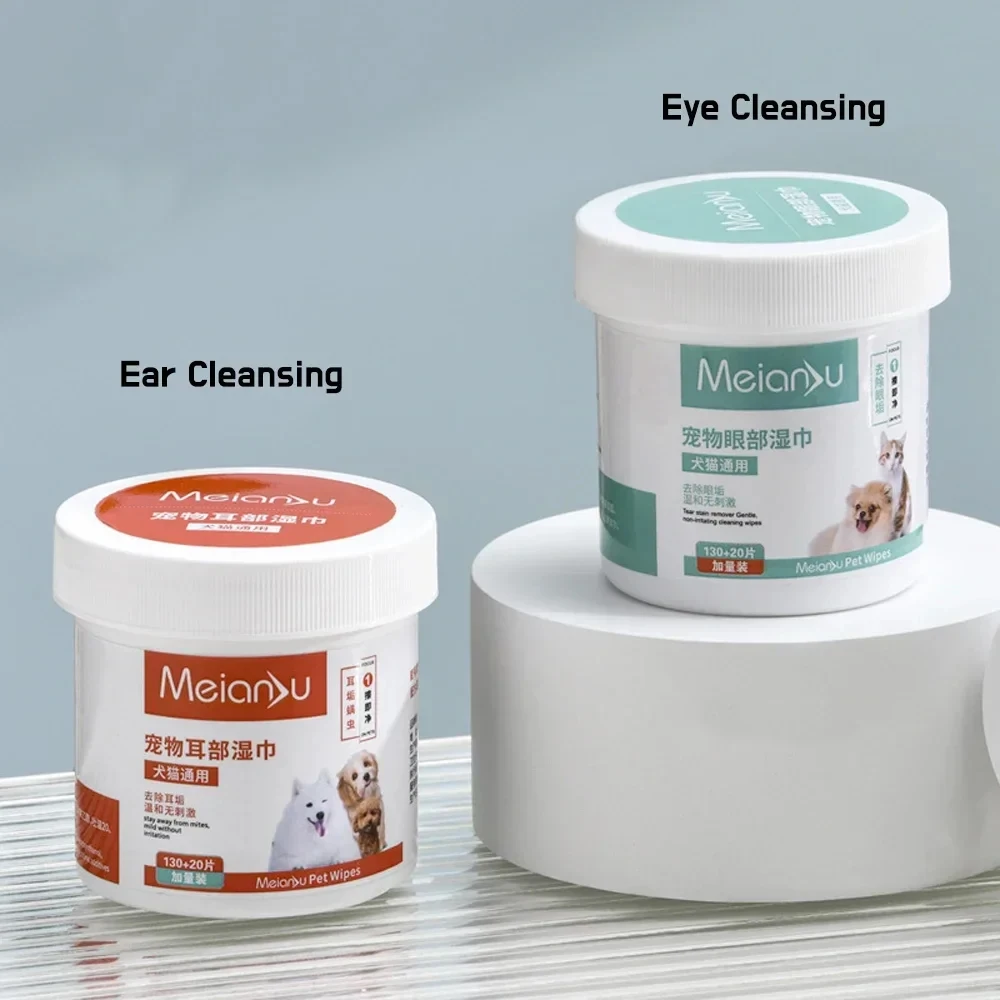 

New Pet Remove Dirt From Eyes and Ears Wipes Dog Cat Earwax Clean Ears Odor Remover Pets Wet Tissue Cleaning Tools Supplies