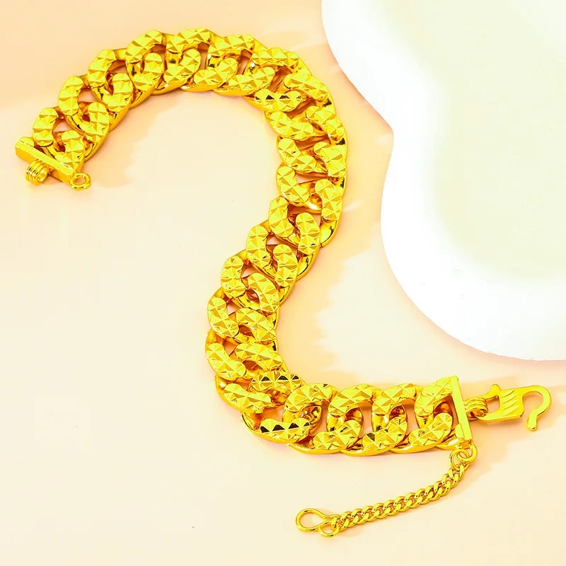 Popular 9999 Pure 24K Real Gold Jewelry Men and Women Classic Gold Bracelet Luxury Gold Jewelry Gift Bracelet - 3