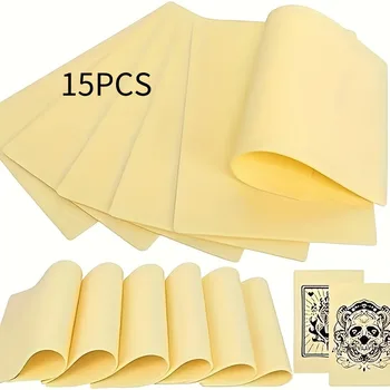 15pcs Yellow Tattoo Practice Skin Blank for Microblading Artists 1mm for Line Practice Tattoo Accessories Tattoo Supplies 1