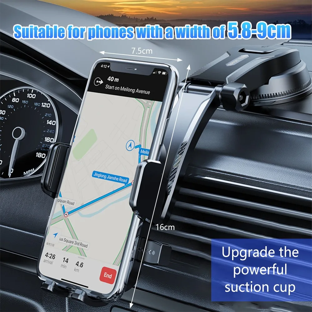 

Автомобильный держатель для телефона на 360 °, автомобильная поддержка мобильного телефона на лобовое стекло, автомобильная универсальная подставка для сотового телефона, для iPhone 15 14 13 11 Samsung Huawei