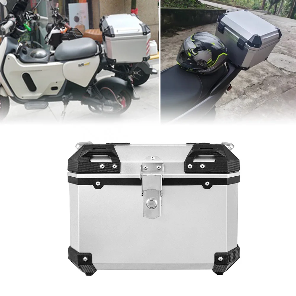 thumbnail image 2 of AUTOINBOX Universal Motorcycle Top Case - 47L Rear Storage Box, Fits Most Bikes With Rack (575x455x305mm) 2 of 12
