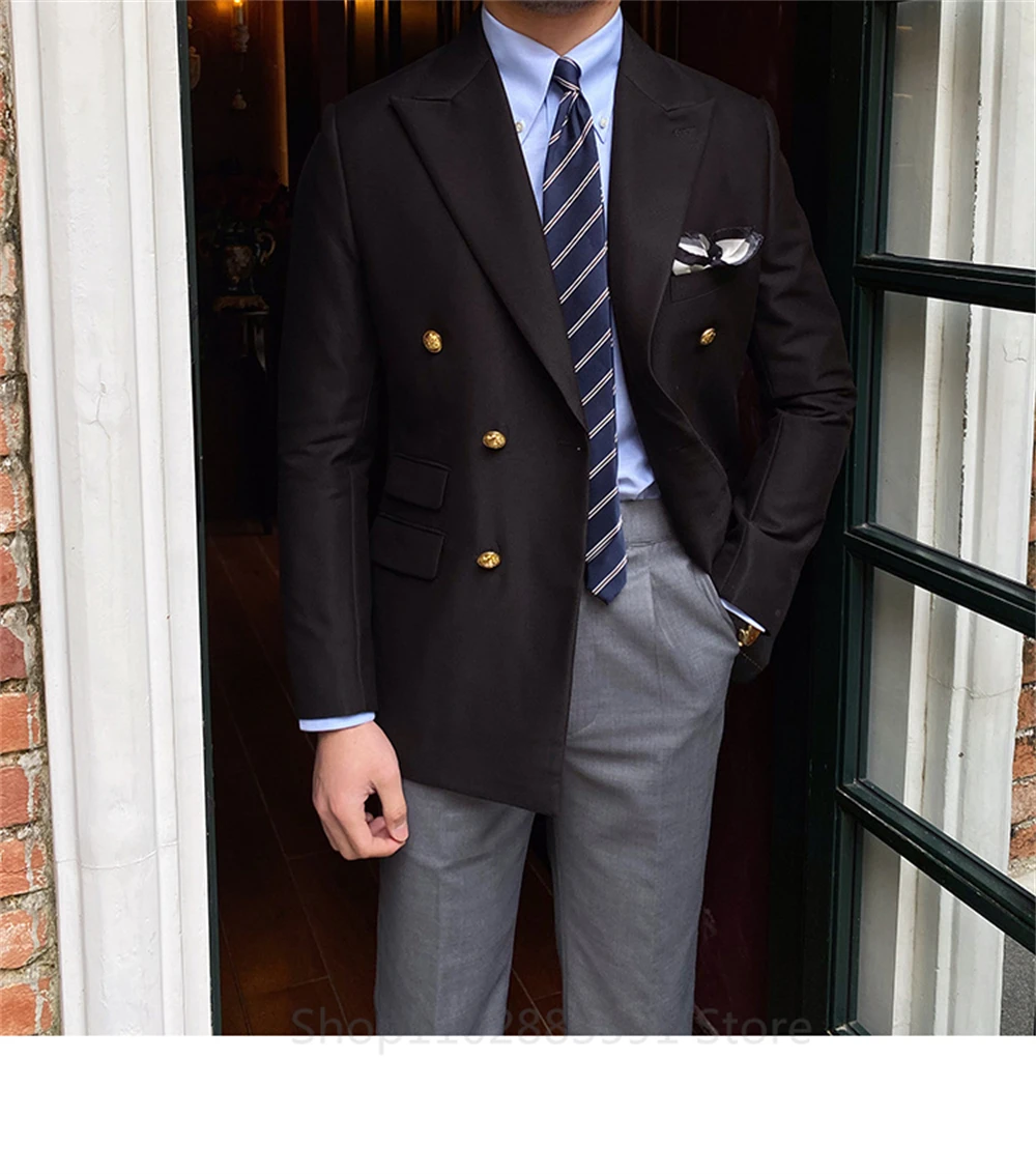 British Daily Only Jacket Men Blazer Slim Suit Blazer Homme Solid Color Masculino Fashion Suit Double Breasted Casual Trendy men suits jackets