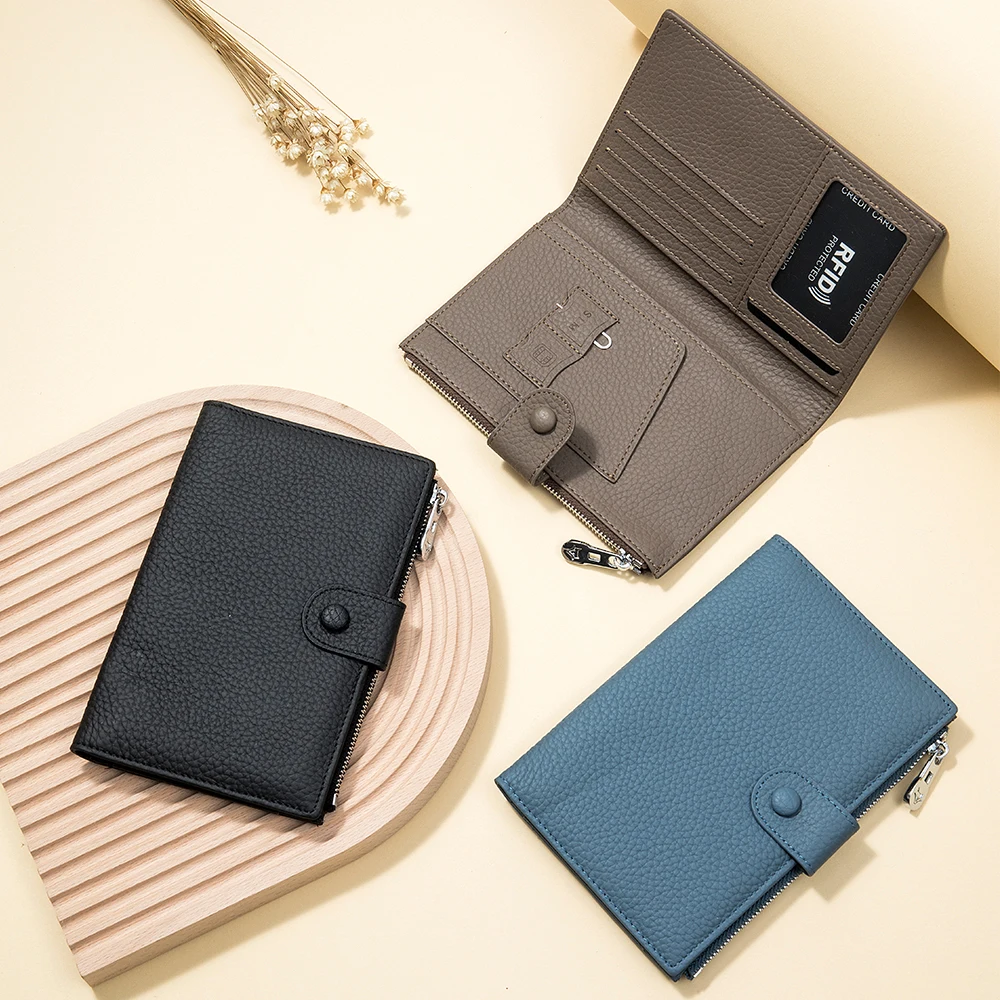 Mulit-purpose Rfid Blocking Passport Holder Travel Wallet Passport and Vaccine Card Holder Document Organizer Travel Essentials