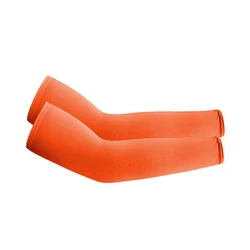 Ice Silk UV Protection Sports Arm Sleeves - Cooling Sun Protection - One Size (Orange)