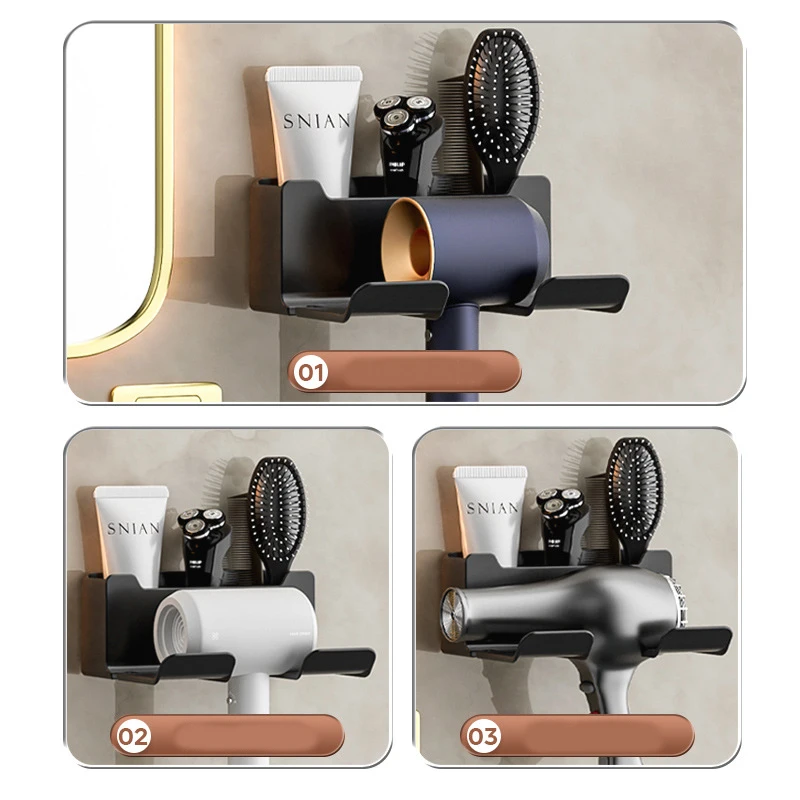 Wall Mounted Hair Dryer Holder For Dyson Hair Dryer Stand Bathroom Shelf  Shaver Straightener Storage Rack Bathroom Organizer - AliExpress