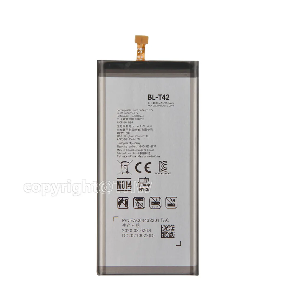 Genuine BL-T42 Battery For LG V50 ThinQ 5G V50ThinQ BL T42 LM-V500 V500N V500EM v500xm Mobile Phone Batteries+Free Tools
