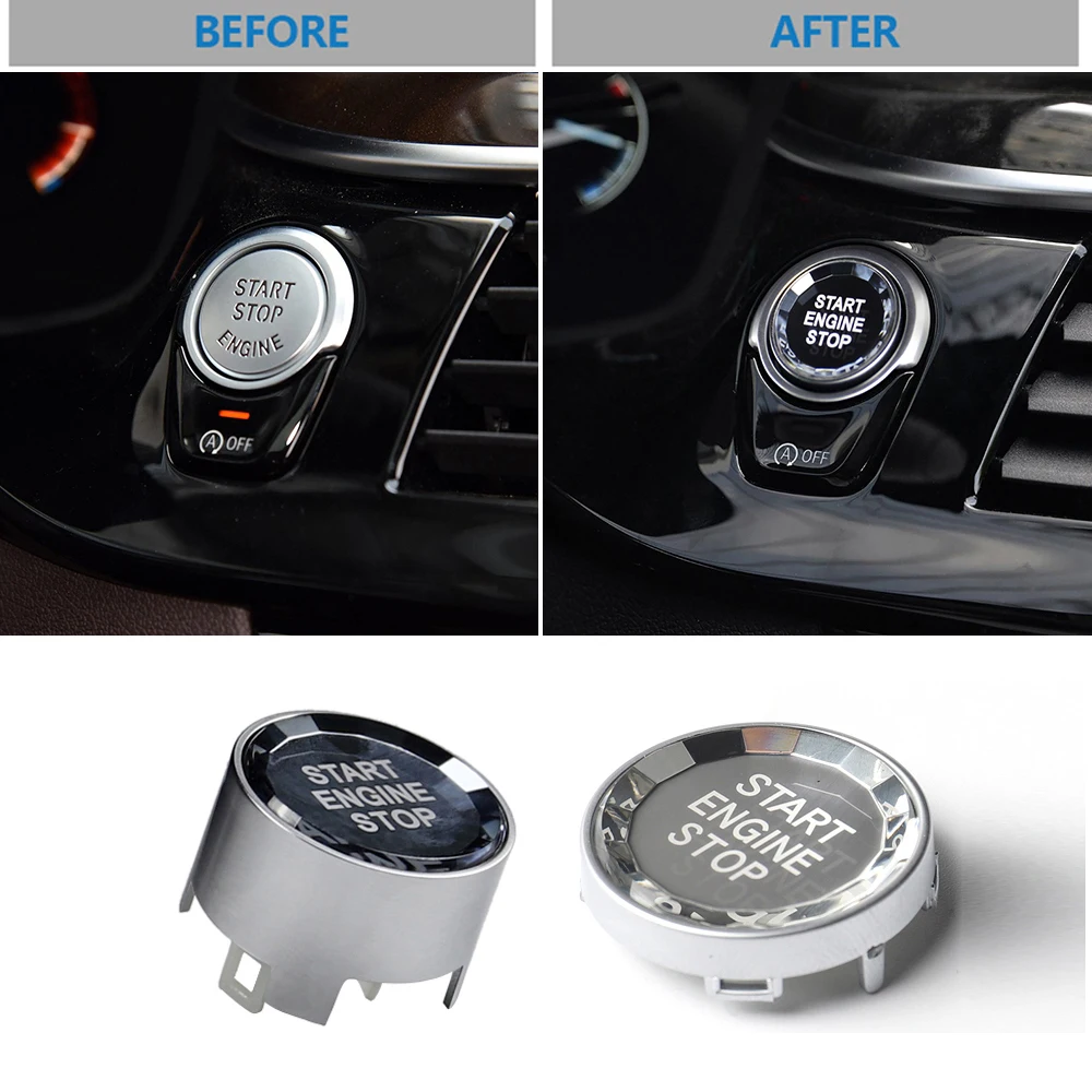 

Car Start Stop Engine Switch Button Cover For BMW E60 E84 E90 E92 E70 F25 F26 F20 F22 F30 F10 F32 F48 F45 F12 G30 Crystal Style