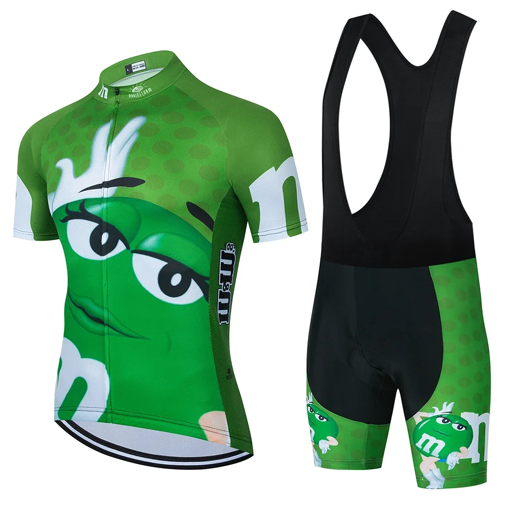 2024 Cartoon Cycling Clothing Men Short Sleeve MTB Ropa Ciclismo Breathable Summer Sportswear Outdoor Bicycle Clothes Bib Shorts 3