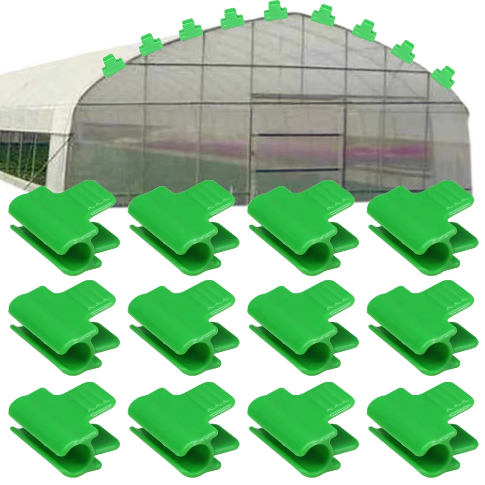Plant Clips Plastic Plant Clips 10PCS Greenhouse Film Clamps Garden Shed Row Cover Netting Tunnel Hoop Plastic Clips For Outer Diameter 11cm 16cm Plant Stakes