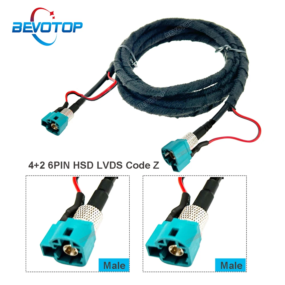 

BEVOTOP 4+2 6Pin HSD Cable Z Coding Male to Male Plug High Speed DataTransmission Harness Wire LVDS Cable Custom-Made Pigtail