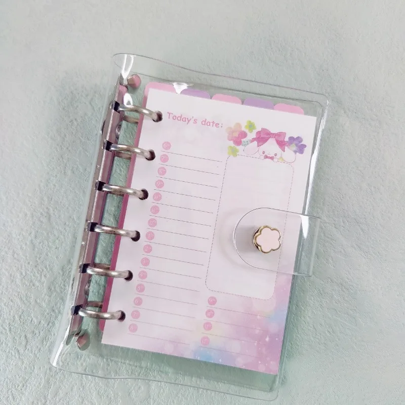 

A7 Simple Ring Binder Transparent Skin Portable Loose Leaf Student Loose Leaf Suit Notebook Notebook