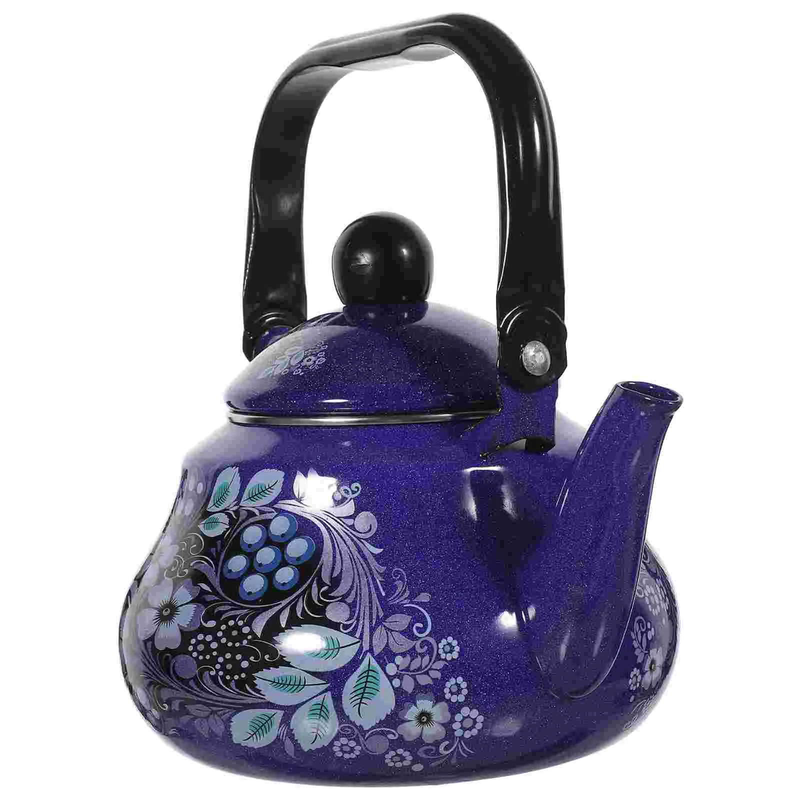 

Enamel Tea Kettle Stove Top Water Kettle 1.5L Vintage Floral Teapots Water Heating Pot Coffee Kettle With Handle Porcelain
