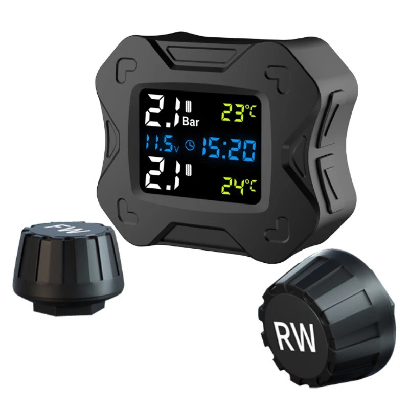 Moto Tpms Moto Sistema Di Monitoraggio Della Pressione Dei Pneumatici Per Moto Motor Bike Scooter Tmps Sensore Di Pneumatici Nero