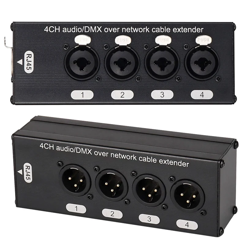 Flutesan 4-Channel XLR Over RJ45 Snake Kit – 3.3 Ft Cables, Colorful Plugs, For Stage & Studio