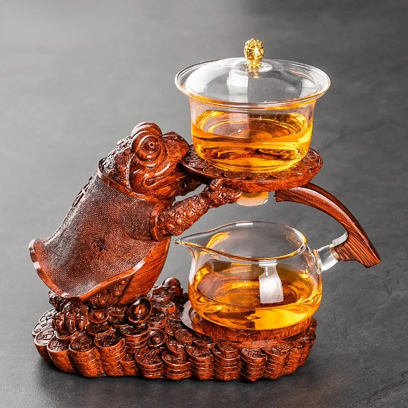Automatic Teapot Tea Infuser Water Heat-resistant Kungfu Tea Drinking Creative GlassTea Set Magnetic Diversion