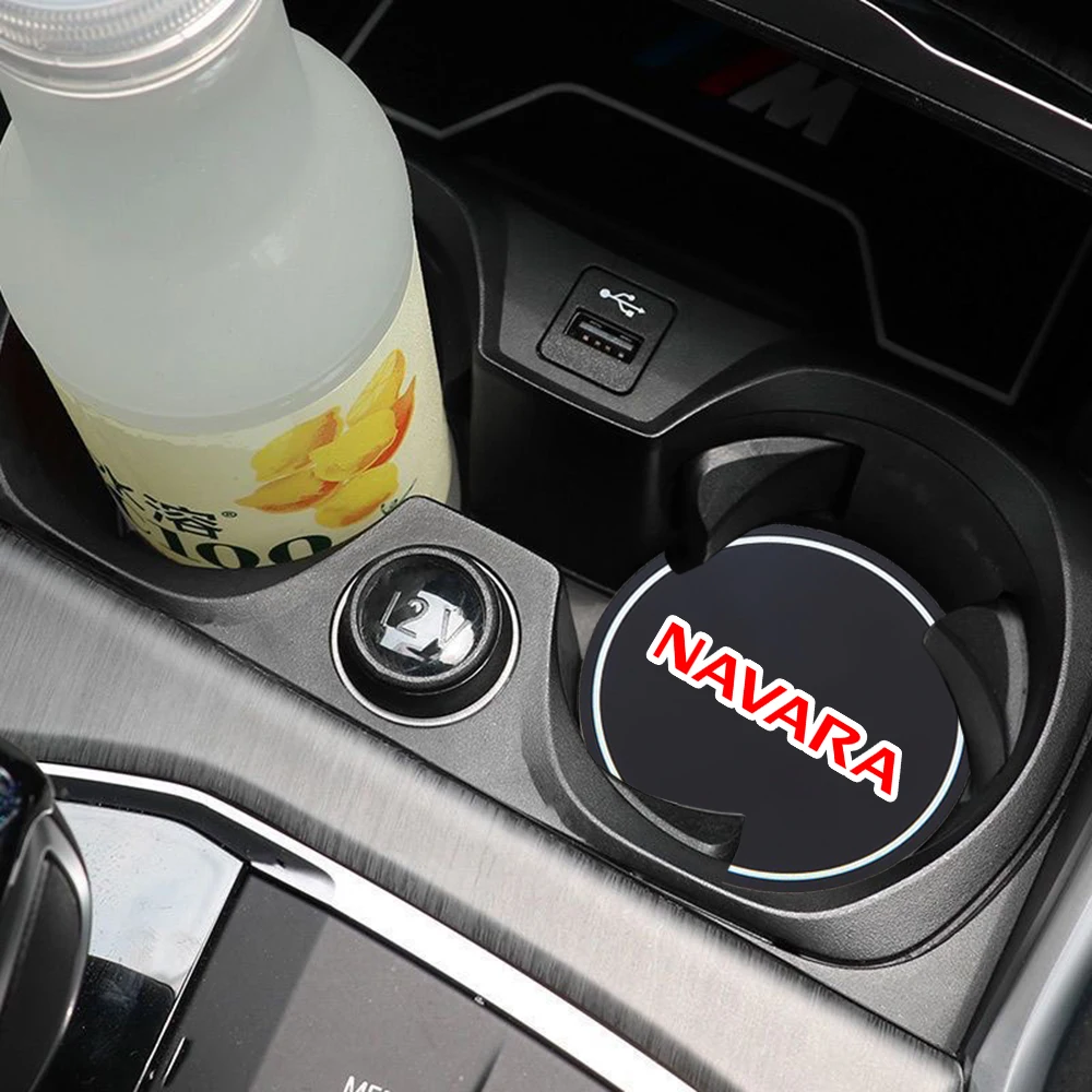2 pcs Car Coaster Water Cup Bottle Holder Silica Gel Mat Storage Groove Protect Coaster for Nissan Navara NP300 D23 D40