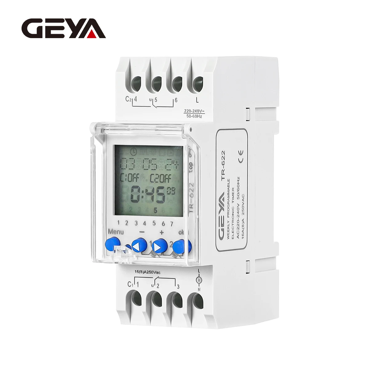 GEYA Din Rail Week Programmable Digital LCD Timer Switch 220V 7Days 24h ...