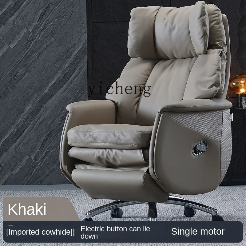 

Tqh Electric Massage Office Executive Chair Authentic Leather Comfortable Reclining Large Class Chair