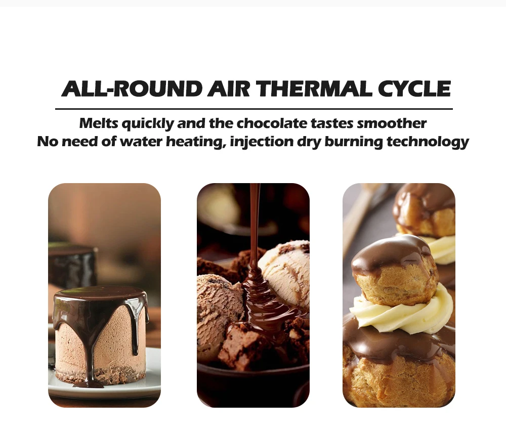 Description Picture 4 of itemITOP Electric Chocolate Melting Machine Digital Display Chocolate Melting Furnace Air Heating No Water Need 220-240V 110V/60Hz