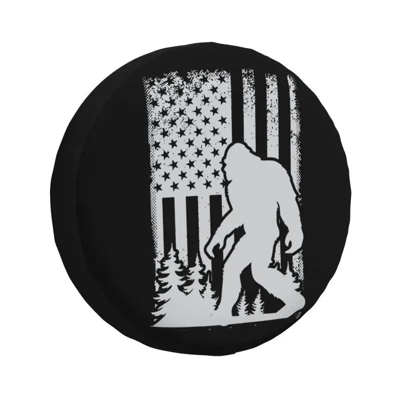 

Запасная покрышка Bigfoot с американским флагом США на заказ, Обложка для Jeep, Toyota, Mitsubishi, 4WD, 4x4, RV-автомобиля, защита колес 14, 15, 16 дюймов