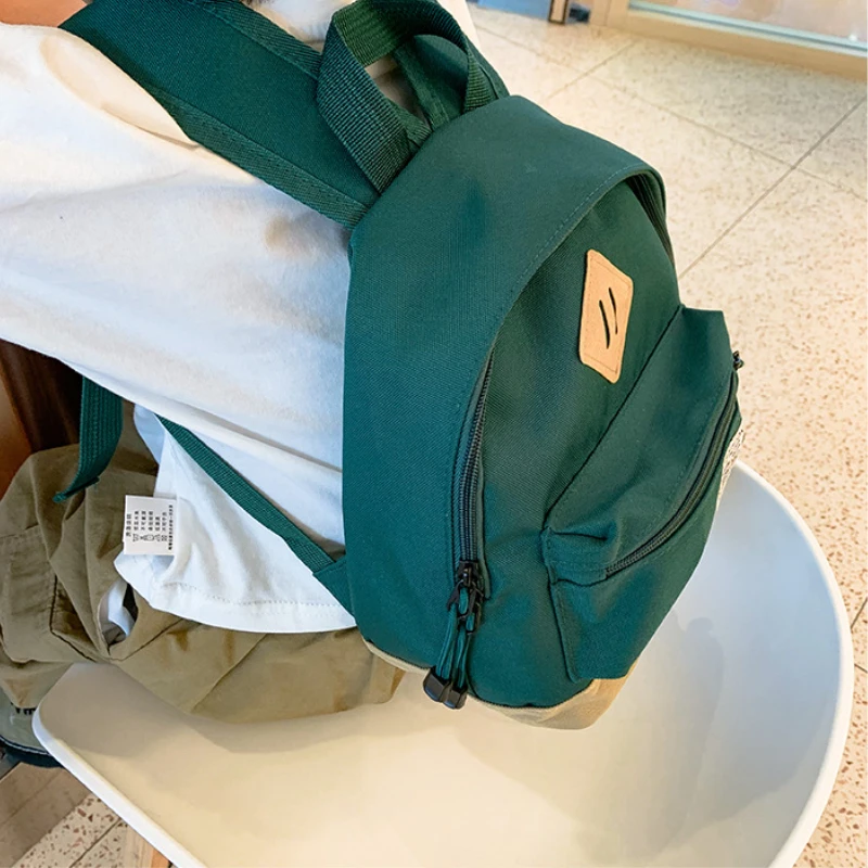 NEW Backpacks Kid Mini Bookbag Large Capacity Lightweight Trendy Design Casual Travel All-match Boys Canvas Mixed Colors Zipper