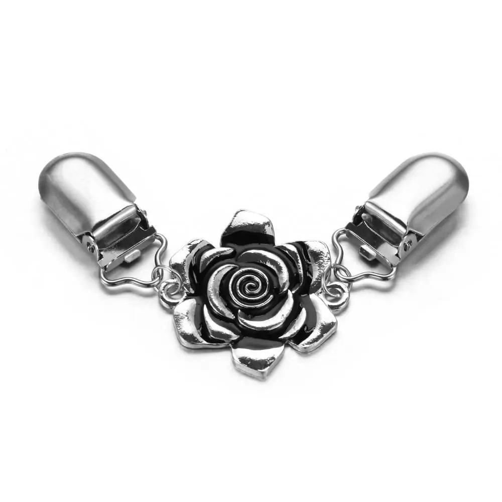 Rhinestone Clothing Metal Holder Sweater Shawl Clips Duck-mouth Plated Clasps Cardigan Collar Clip Butterfly Bow Brooches